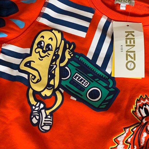 KENZO Multi Logo Graphic Sweatshirt 6A/116cm NEW - Picture 2 of 6
